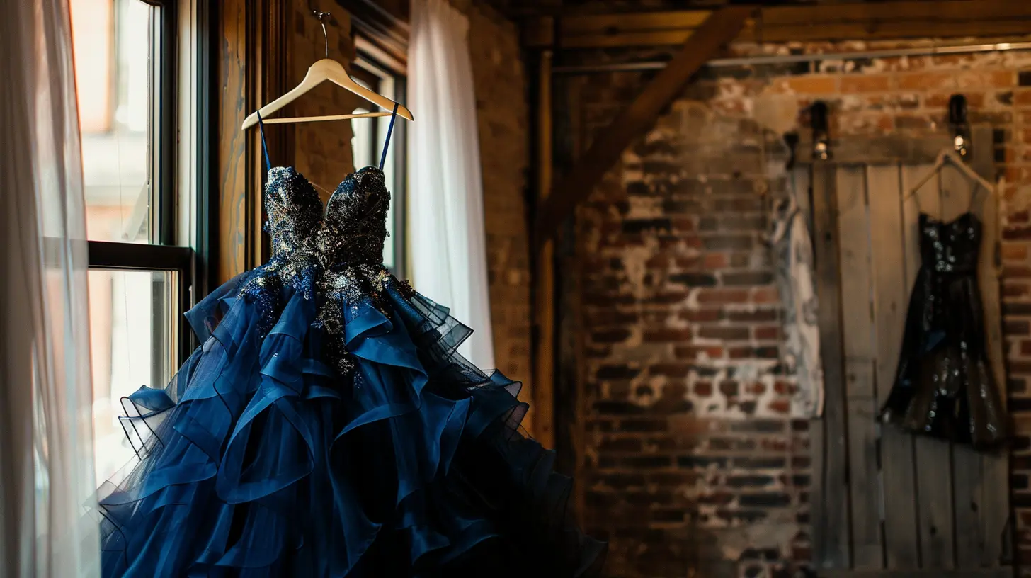 dark blue quince dress
