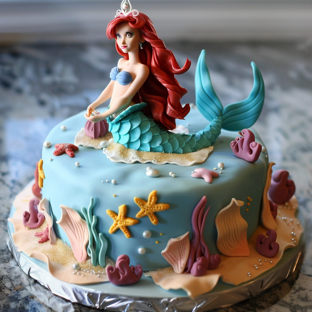 Pastel de La Sirenita para Quinceañera