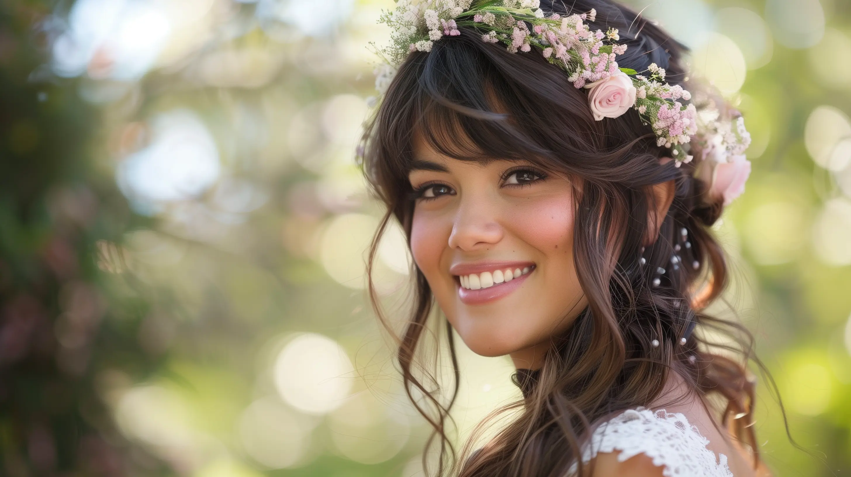 ondas bohemias con flequillo en capas