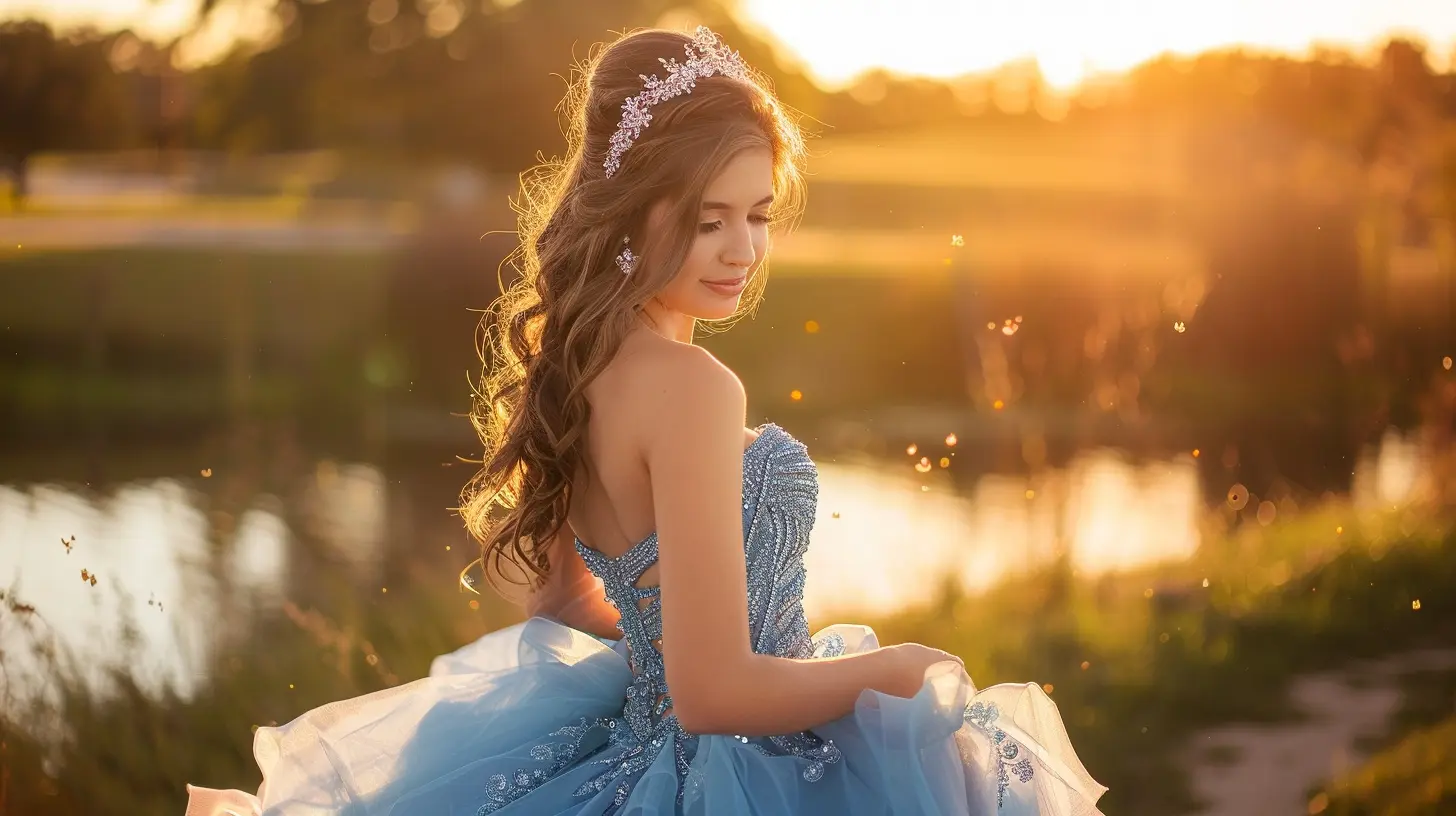 blue-quinceanera-dress-golden-hour