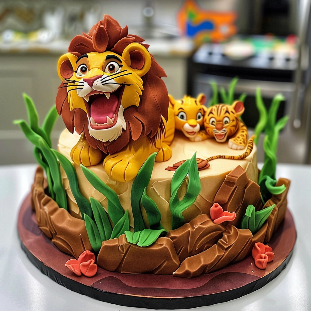Pastel de El Rey León para Quinceañera