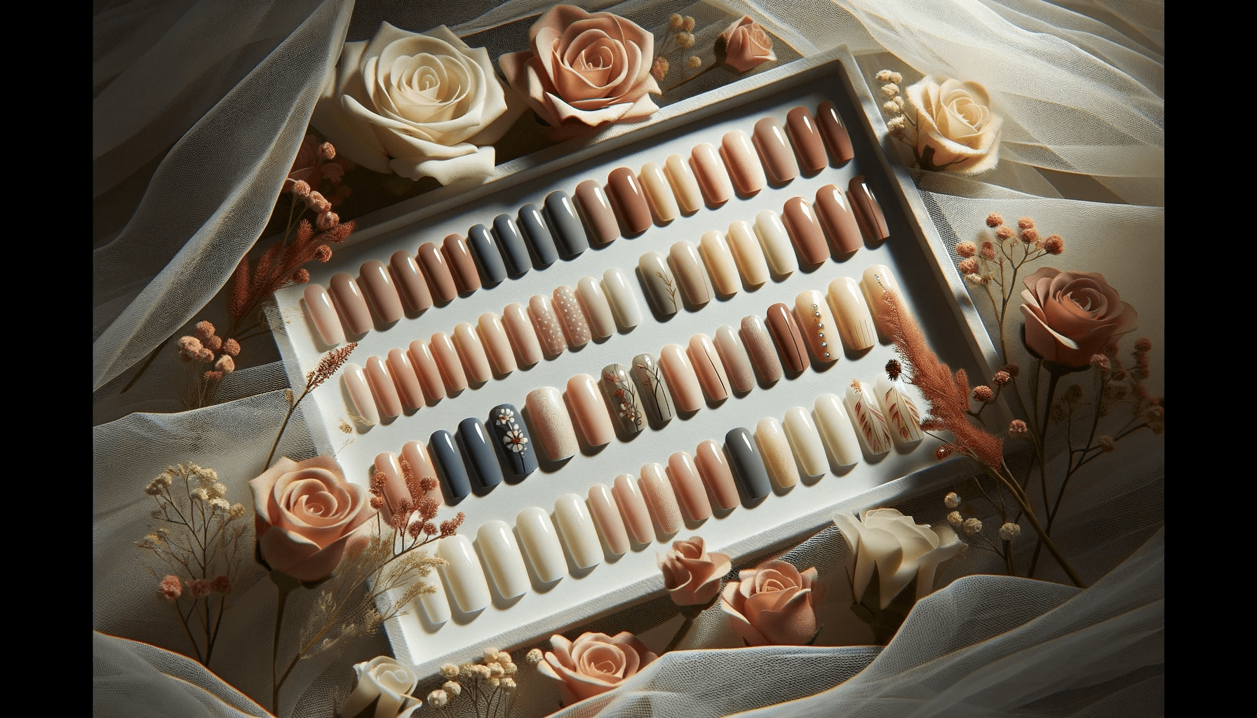 A picture of a box of lipstick on a bed of flowers for Quinceanera, representing Hair, Skin & Nails