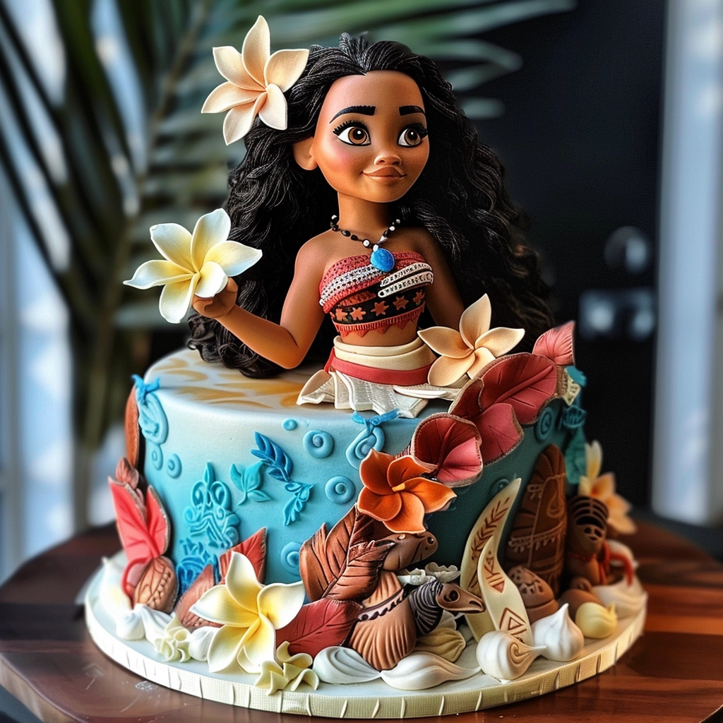 Pastel de Moana para Quinceañera